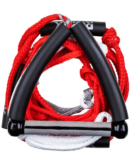 Ronix Bungee Stretch Surf Rope w/Handle 25ft 5-Sect Rope Package Red