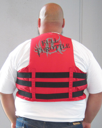 Full Throttle Oversized Nylon Life Vest RED back