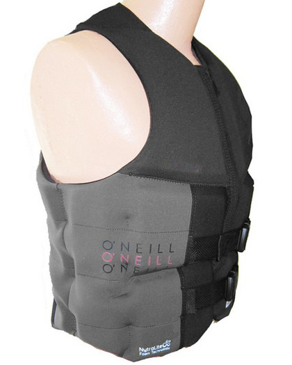ONeill Assault Mens Neoprene Life Vest Black/Gray 2021 side